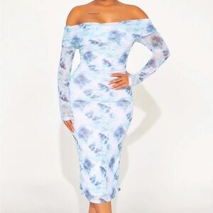 Off-Shoulder Tie-Dye Dress